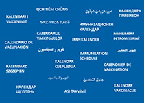 Word cloud "immunisation schedule" in 21 languages. Source: RKI